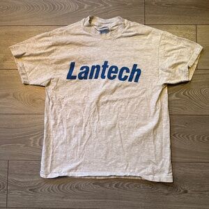 Vintage Heathered Grey Lantech Hanes Beefy Shirt